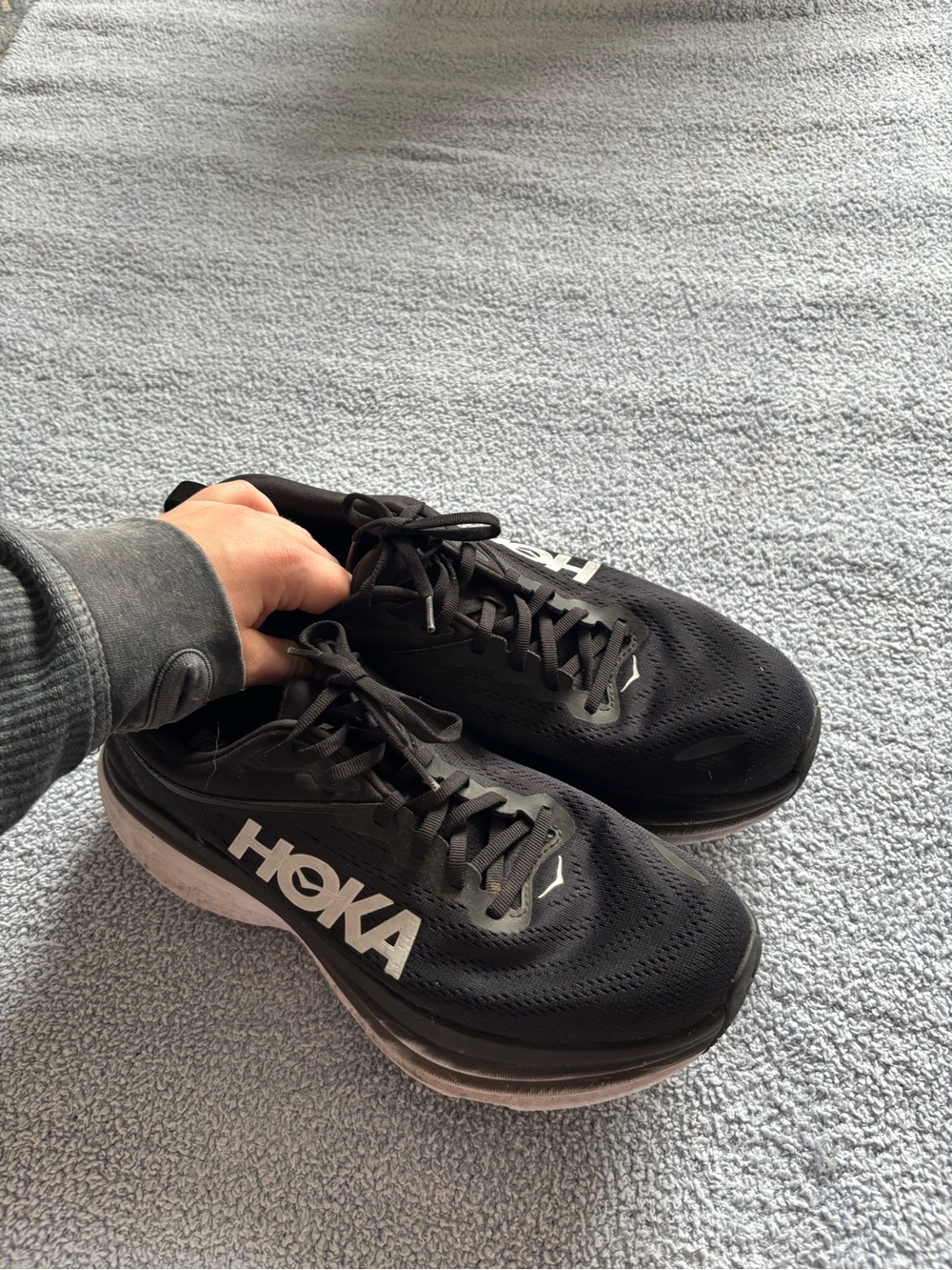 Hoka Women’s Bondi 8 Black Running Shoes - Picture 4 of 15